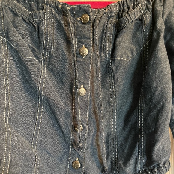 Jean Paul Guiltier off the shoulder denim crop top - Picture 6 of 14